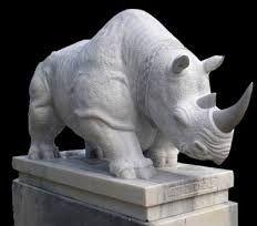 Stone Rhino Sculpture