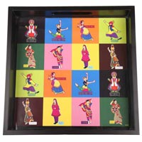 Indian Dance Wooden Tray