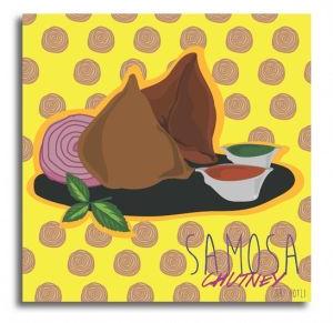 Samosa Chutney Canvas Wall Hanging