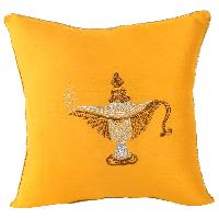 Zari Embroidered Elegant Lamp design Cushion Cover