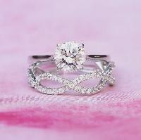 1.50ct Off White Yellow Moissanite Engagement Ring Set