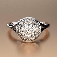 2.00ct Off White Moissanite Bezel Setting Engagement Ring