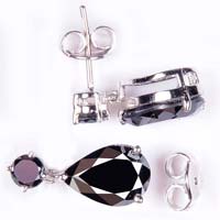 Black Color Moissanite Diamond Earrings