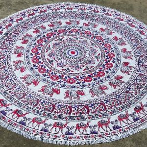 Gypsy Bohemian Indian Mandala Floral Beach Throw Towel