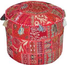 Home Decor Patchwork Pouf Cover