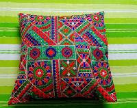 Indian Embroidered Patchwork Cotton Cushion Cover