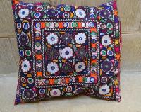 Indian Hippie Embellished Square Cushion Cover
