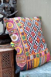 Square Indian Banjara PatchWork Cushion Cover