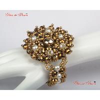 Fashion Bracelets - Brass antic finish with white pearls studded