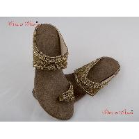 Fashion Sandals - Indio-western chappals designed with golden beads