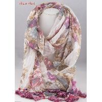 Scarf - Beach wear scarf with pastel shades of pink, blue and beige