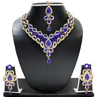 Zaveri Pearls Beautiful Blue Designer Necklace Set