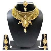 Zaveri Pearls Beautiful Carved Gold Look Necklace Set