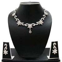 Zaveri Pearls Lily Flower Diamond Necklace Set
