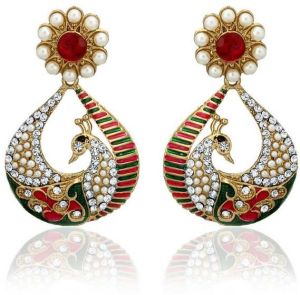 Zaveri Pearls Peacock Persona Dangle Earrings