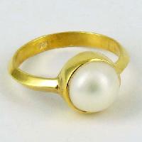 Sterling Silver Rings Elegance Pearl Gold Plated