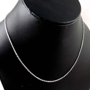 Simple Design Springring Lock Plain Silver 925 Sterling Silver Chain