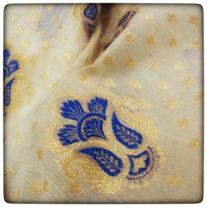 Blue Chanderi Jacquard