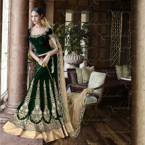 Ethnic Designer Embroidered Net Bridal Lehenga