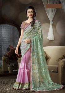 Embroidered Chiffon Georgette Party Wear Saree