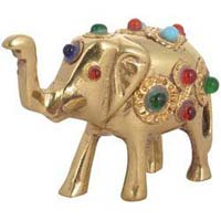 BRASS STONE ELEPHANT