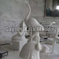 Marble Crane Statue