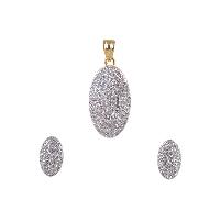 American Diamond Swiss Zirconia Pendant With Earring Set