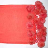 Pashmina shawls with Fur Balls
