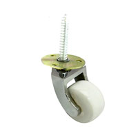 Chrome Gripneck castor with white cermic wheel