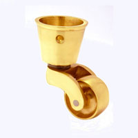 Round Cup Castor polish brass