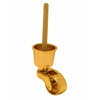Round Cup Castor with M8 bolt 150mm polish brass