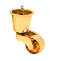 Round Cup Castor with Screw fix polish brass
