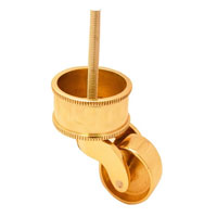 Round Rope Cup Castor with m8 bolt polish brass