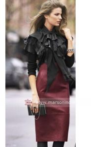 Ladies Leather Long Skirt