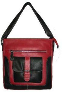 ladies red leather handbag