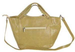 Ladise Leather Hand Bag Light Green Colour