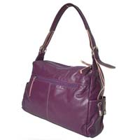 Ladish Leather Hand Bag Purple Colour