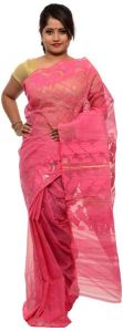 Pink and Golden Dhakai Jamdani Sarees