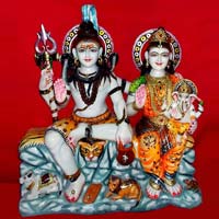 Shiv Parvati Marble Statues