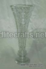 Clear Cut Glass Flower Vase