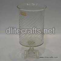 Clear Cut Glass Hurricane