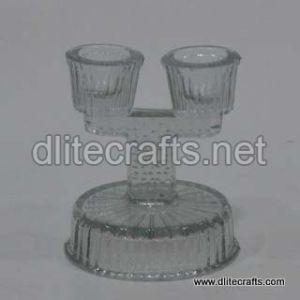 Clear Glass Candle Holder