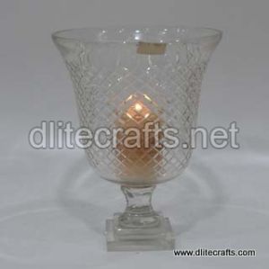 Glass Clear Cut Piller Candle Holder