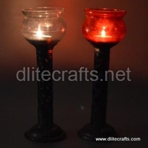 Glass Piller Candle Holder