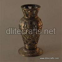 Glass Wth Metal Flower Vase