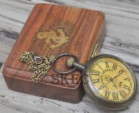 Brass Clock & Pocket Watches