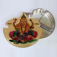 Big Ganesh Shaped Hand Made Half Meenakari Decorative Platter