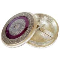 German Oxidized Round Shaped Hand-made Decorative Platter