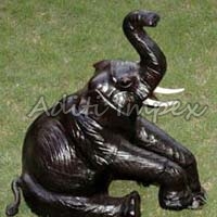Handicraft Leather Elephant Sculpture