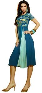 Shonaya Blue Colour Georgatte Embrodery Stitched Kurti